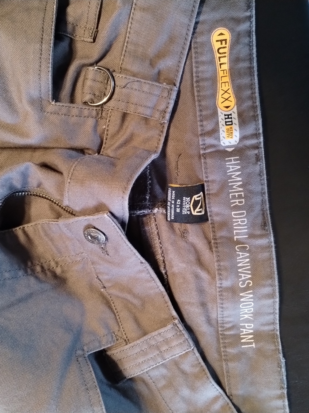 Noble FullFlexx Hammer Drill Canvas Work Pants in Gray 42x30